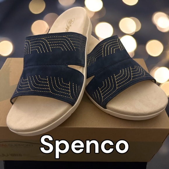 New Spenco Twilight Ellie 9.5D in Peacoat/Gold Sandals CCO PRICE Drop 7/13 - Picture 3 of 15